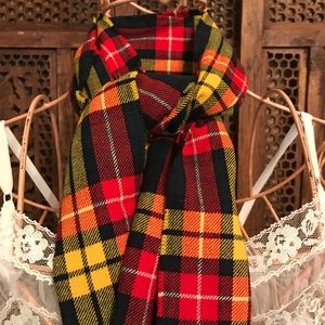 💯Wool Scarf RedYellow Plaid Scotland NWOT JENNERS
